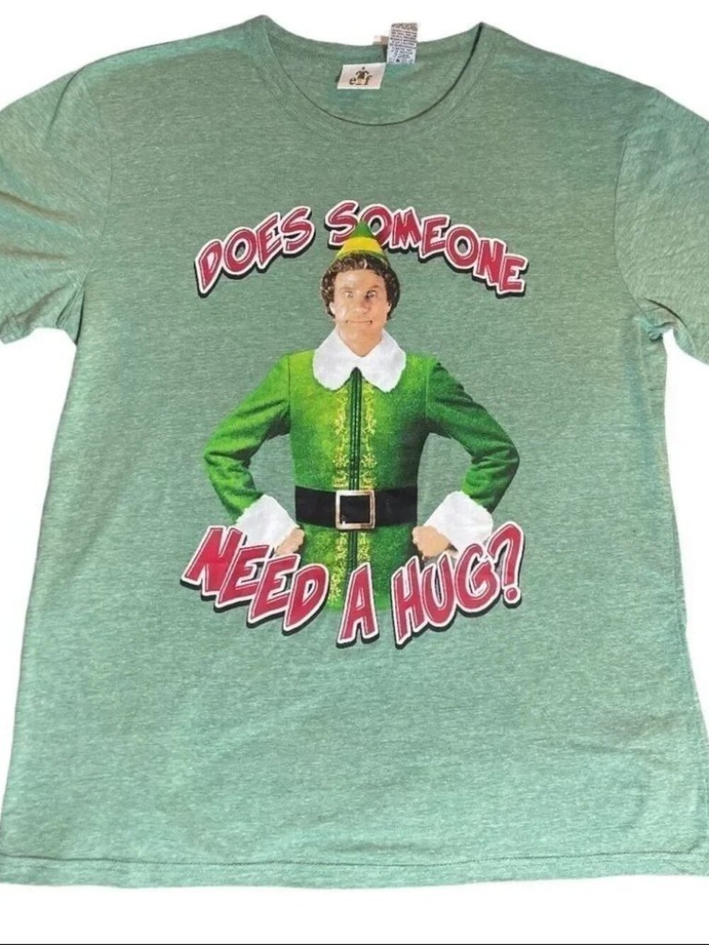 Elf Will Ferrell Does Someone Need A Hug Men’s Graphic T-Shirt Size Large
